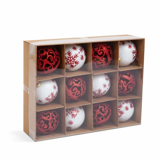 Set decor pentru brad - globuri - 6 cm - 12 buc / set