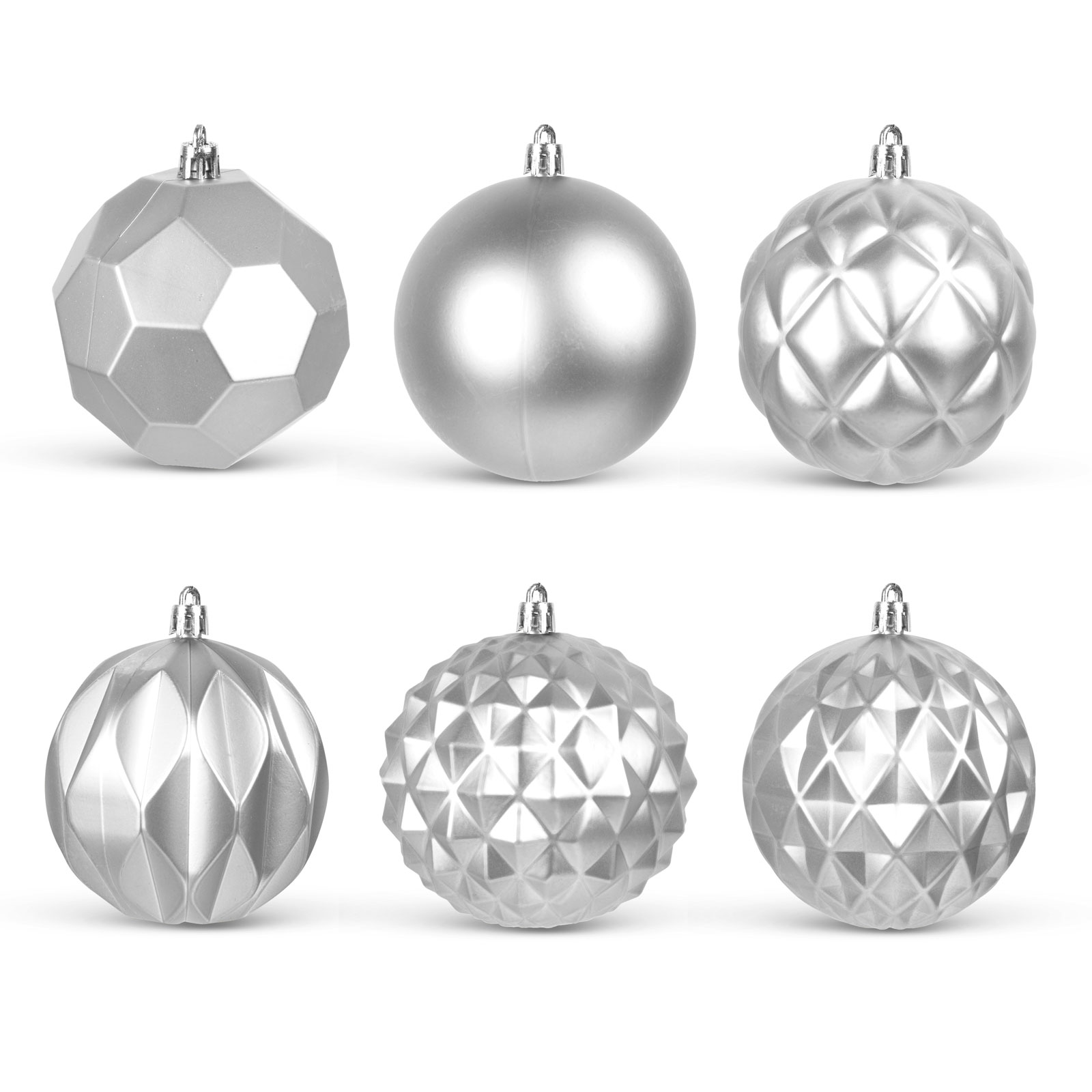 Set globuri argintii pentru brad - 6 piese /pachet thumb