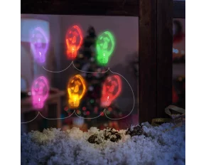 Șir de lumina cu LED de Crăciun - autocolant gel pentru geam - 6 LED-uri - 2 x AA