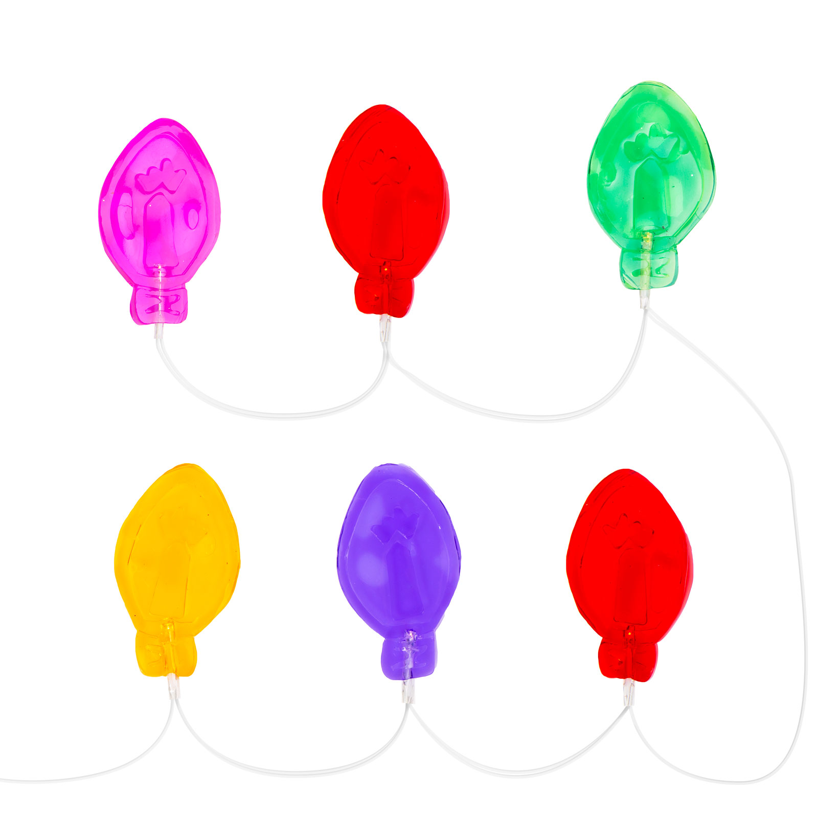 Șir de lumina cu LED de Crăciun - autocolant gel pentru geam - 6 LED-uri - 2 x AA thumb