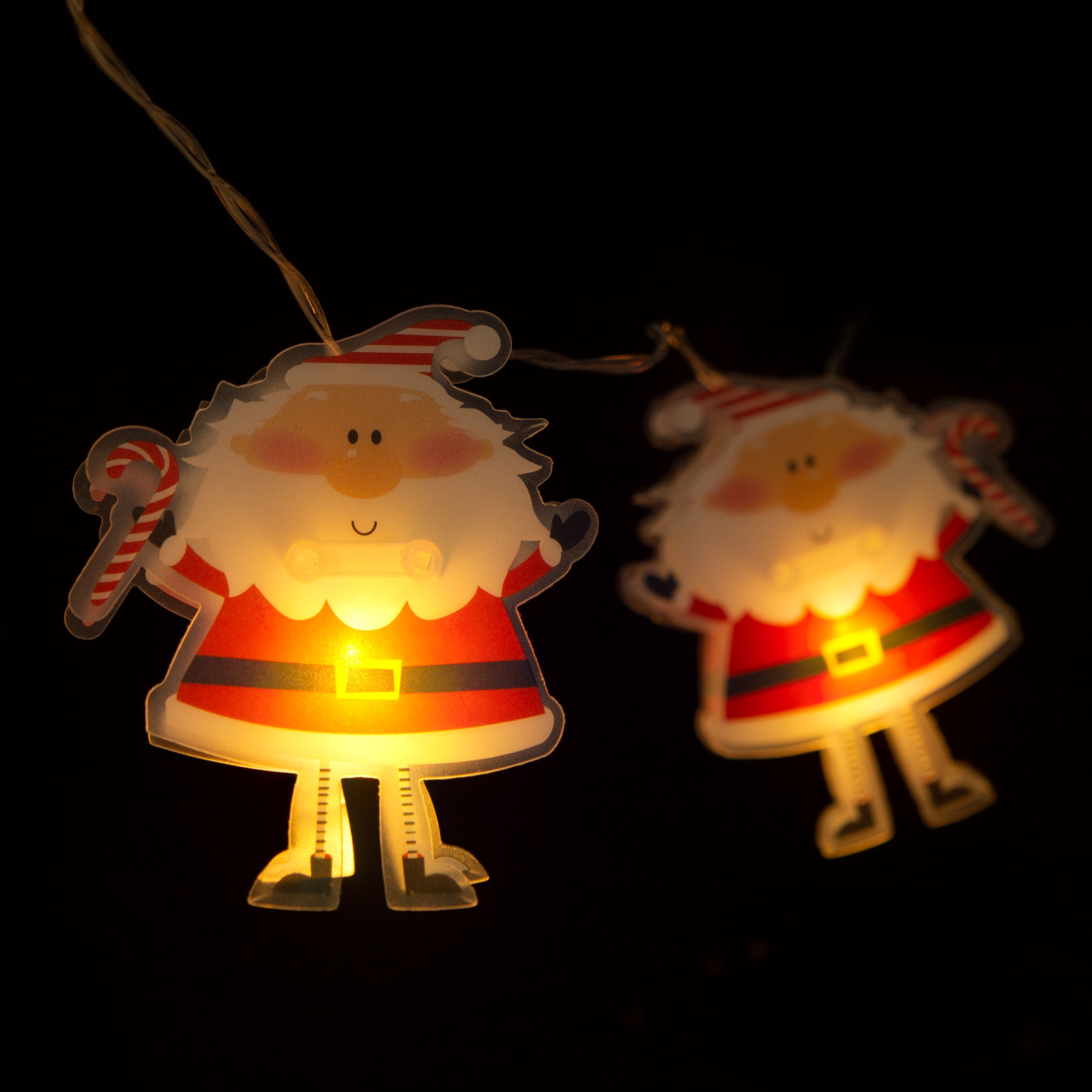 Șir de lumini LED - Moș Crăciun - 10 LED - 1,35 metri - alb cald - 2 x AA thumb