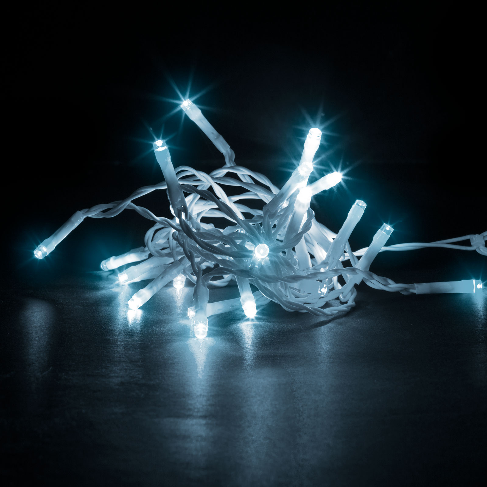 Șir luminos - 50 LEDuri - alb rece - alimentat de la rețea - 5 m - 8 programe thumb