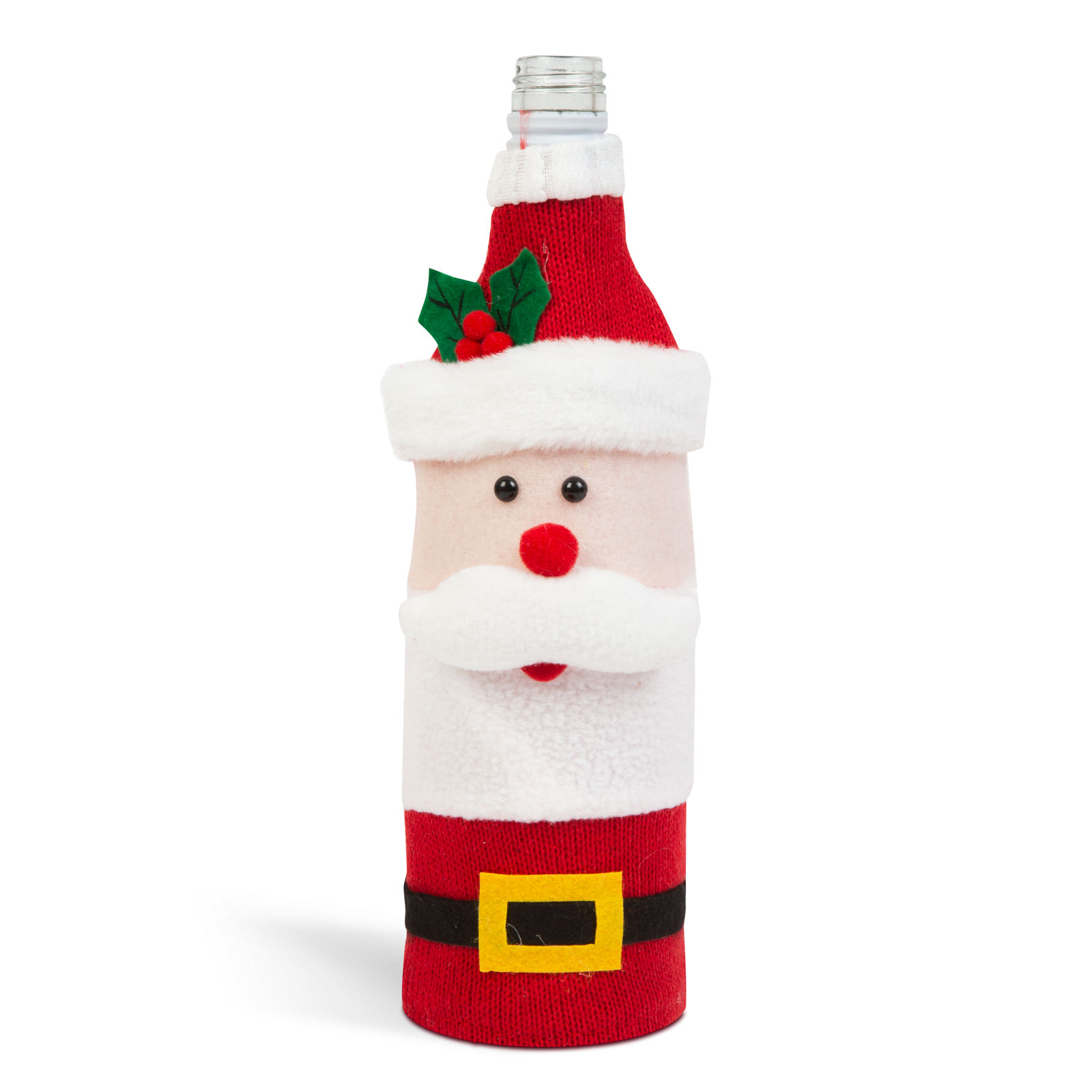 Suport sticle de băutură de Crăciun - Moș Crăciun 3D - poliester - 27 x 12 cm thumb