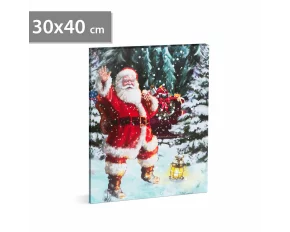 Tablou de Crăciun - LED - cu agățătoare, 2 baterii AA - 30 x 40 cm (58465)