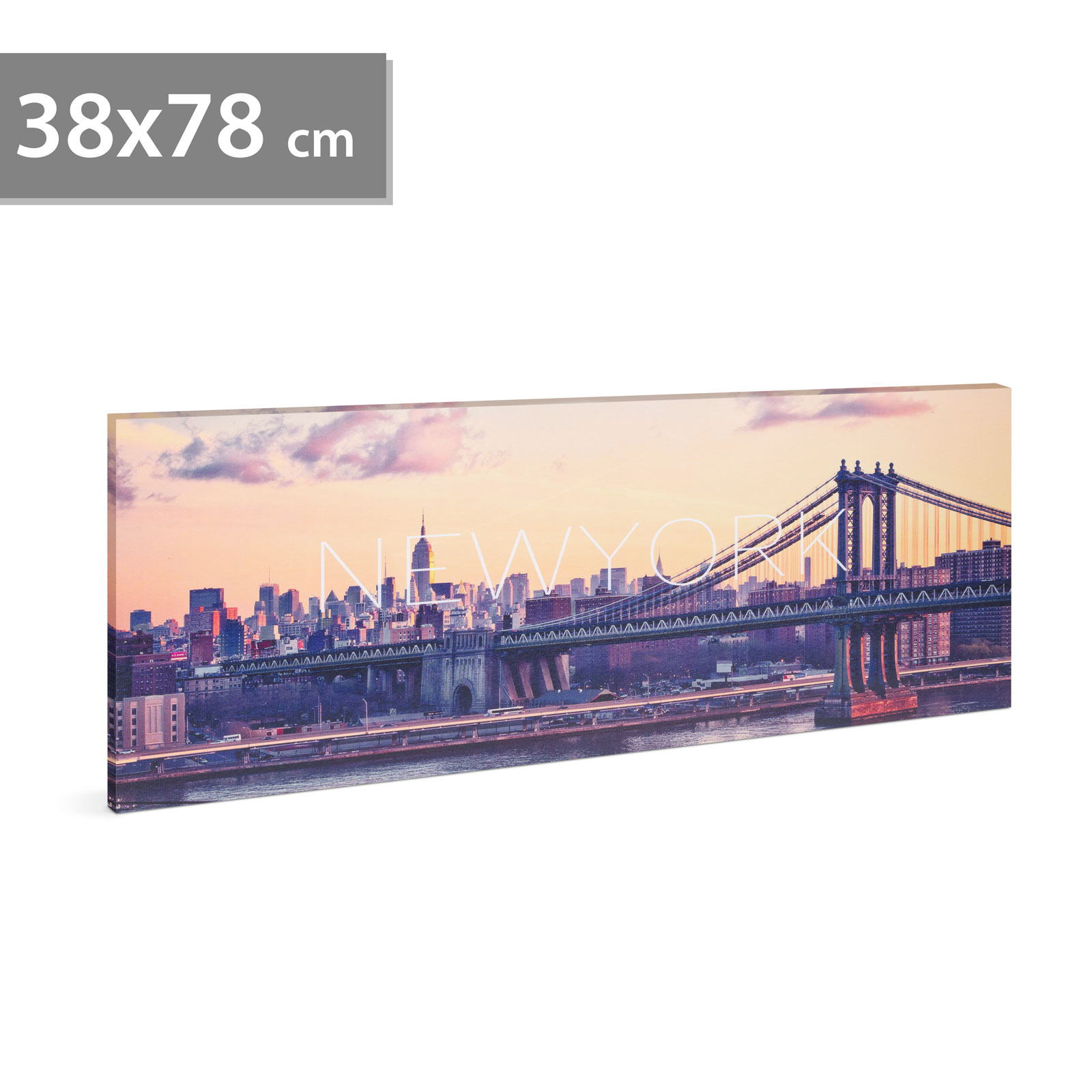 Tablou decorativ cu LED - „New York” - 2 x AA, 38 x 78 cm thumb