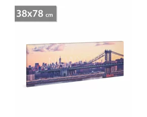 Tablou decorativ cu LED - „New York” - 2 x AA, 38 x 78 cm