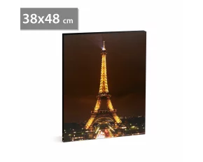 Tablou decorativ cu LED - „Turnul Eiffel” - 2 x AA, 38 x 48 cm