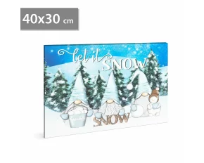 Tablou LED -  &quot;Let it snow&quot; - 2 baterii AA - 40 x 30 cm (58479)