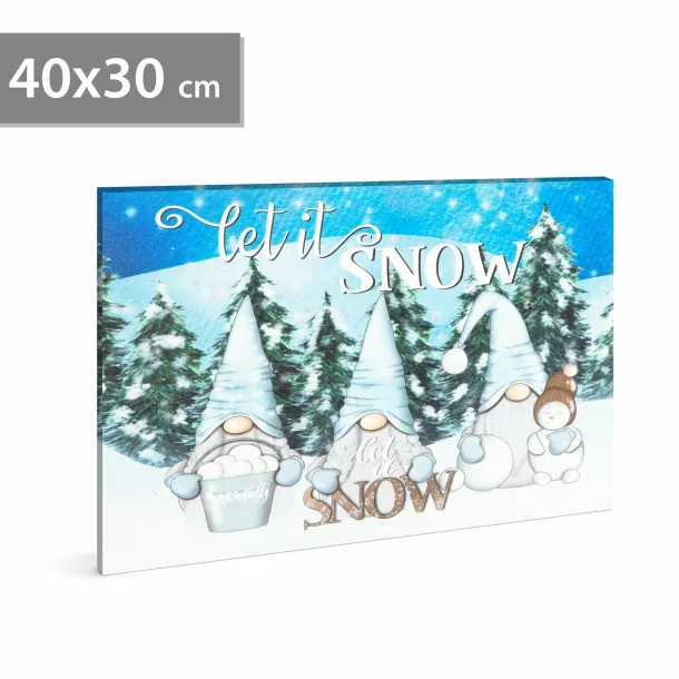 Tablou LED -  &quot;Let it snow&quot; - 2 baterii AA - 40 x 30 cm (58479)