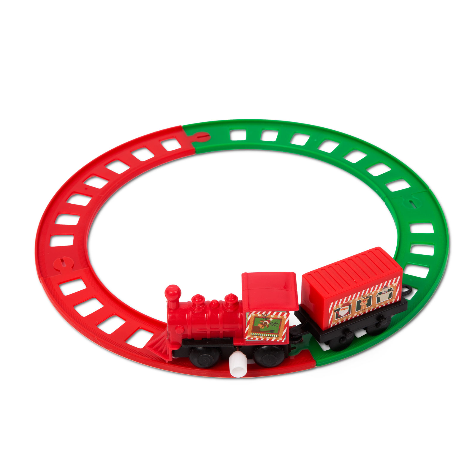 Tren de Crăciun - cu cheiță - roșu/verde - 20 cm thumb