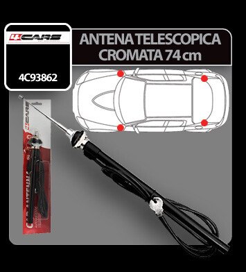 Antena telescopica 4Cars - 74cm - Crom thumb