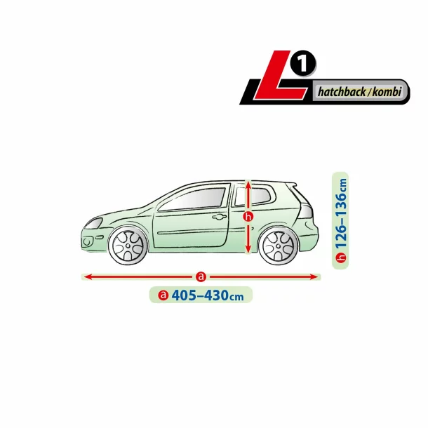 Membrane Garage komplet autótakaró ponyva, teljesen vízálló és légáteresztő - L1 - Hatchback/Kombi