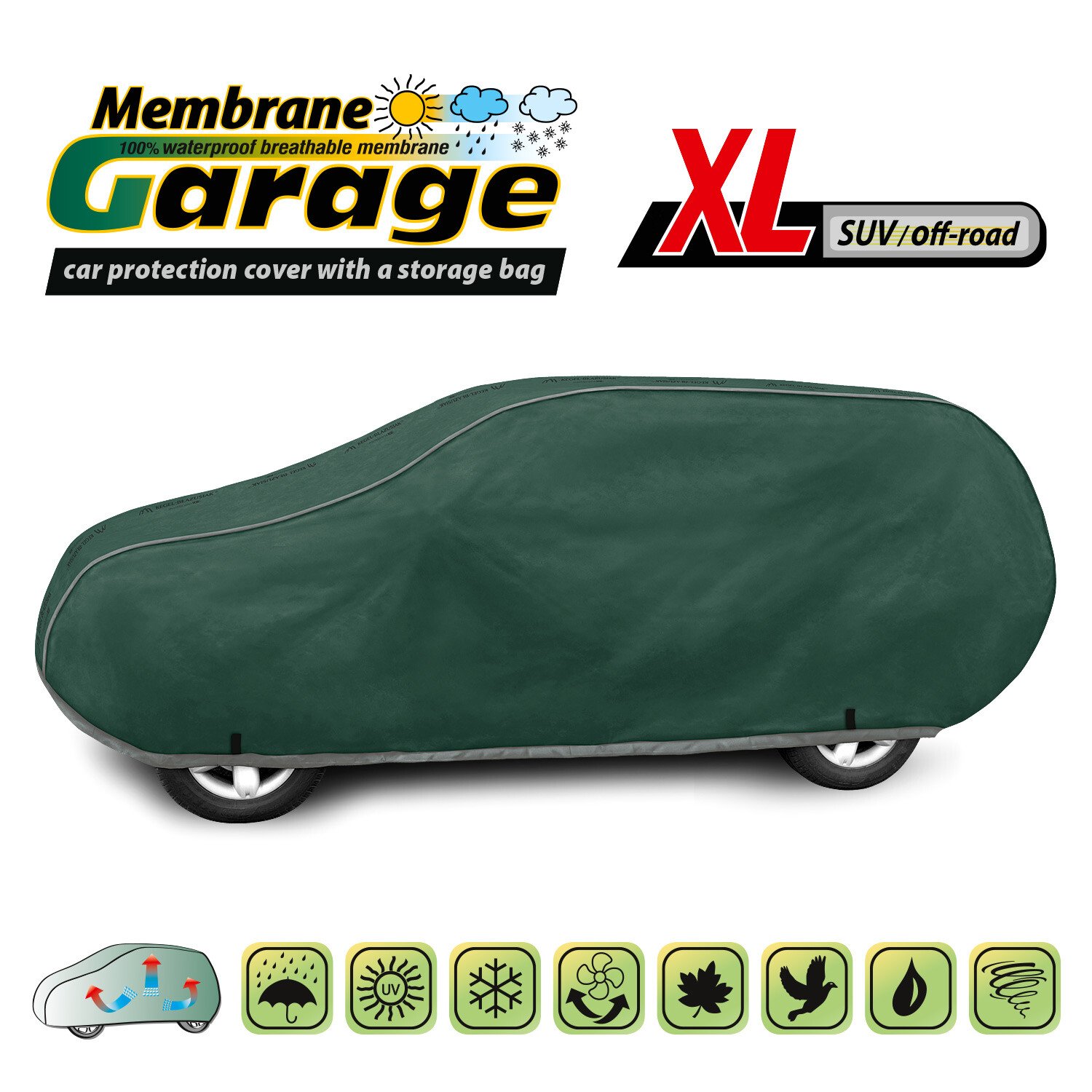 Membrane Garage full car cover, completely waterproof and breathable - XL - SUV/Off-Road thumb