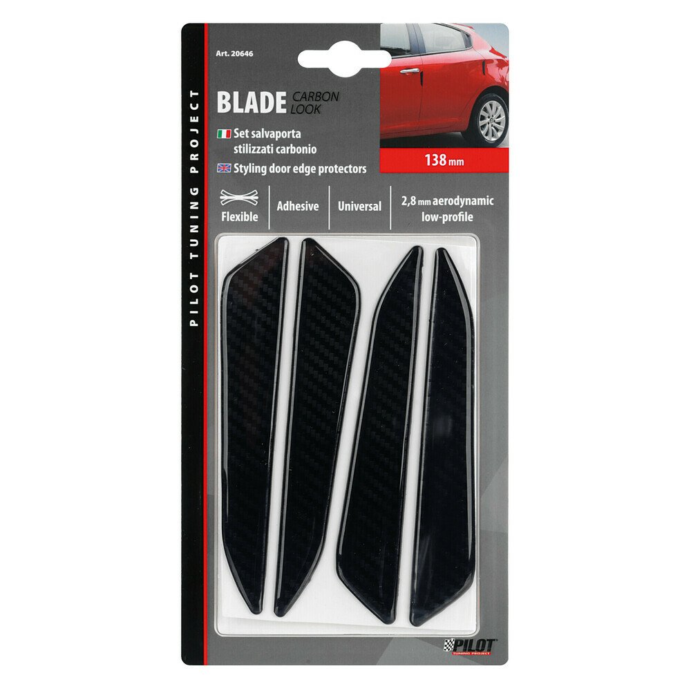 Blade, adhesive door edge protectors, 4 pcs set - Carbon Look thumb