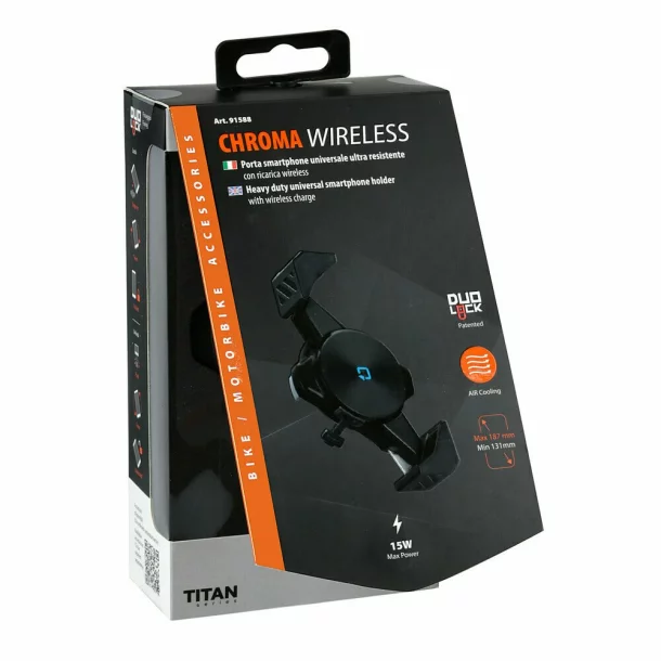 Chroma Wireless, heavy-duty universal smartphone holder with wireless charge