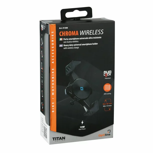 Chroma Wireless 15W-os univerzális tok, az Opti Line mobiltelefon tartókhoz, telefon átlója 131-186mm