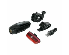 Set de lumini LED pentru bicicleta, fata si spate, reincarcabile, cu alimentare de la USB