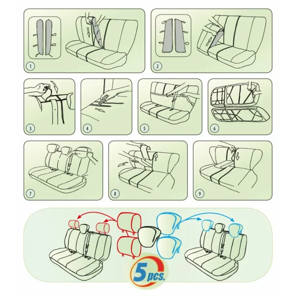 Huse scaun auto Stuttgart Super AirBag, set complet - Marimea L