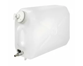 Plastic water jerry can with metal tap and soap-dispenser - 25l