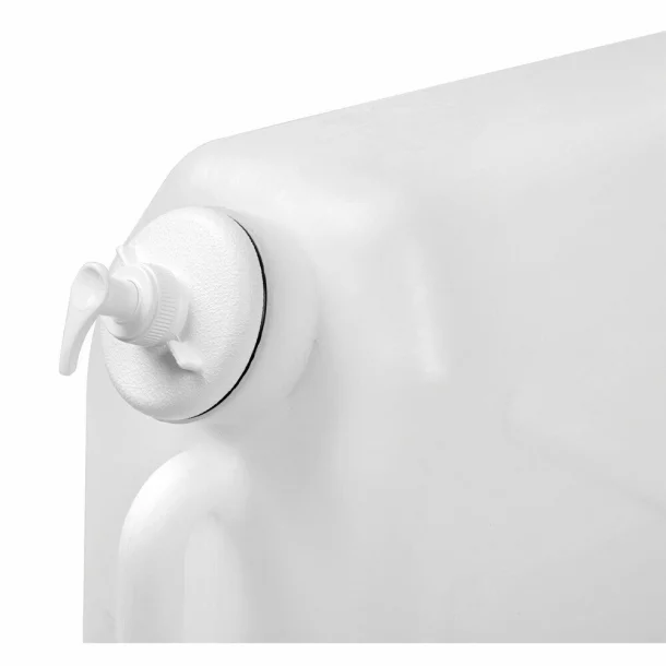 Plastic water jerry can with metal tap and soap-dispenser - 25l