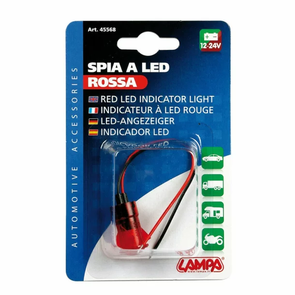 Red Led indicator light - 12/24V - 20A