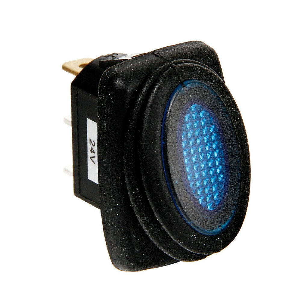Micro waterproof rocker switch with Led light - 12/24V - Blue thumb