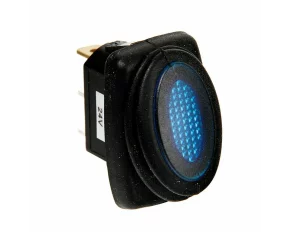 Intrerupator basculant impermeabil Micro, 12V/24V - 10A, lumina LED - Albastru