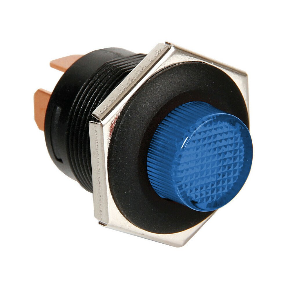 Button switch with Led light - 12/24V - Blue thumb