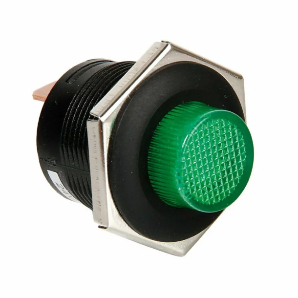 Visszaugró kapcsoló, 12V/24V 5A, LED világítás - Zöld