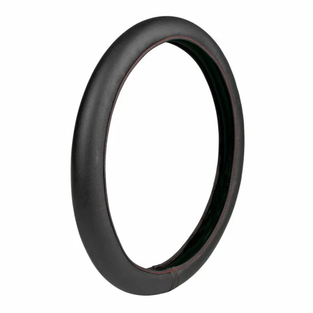 Husa volan elasticizata Skin-Cover, din Skeentex Negru/Rosu - M - Ø 38/40cm
