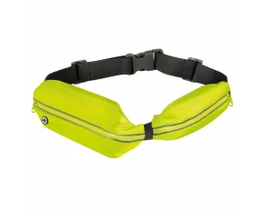 Borseta de brau cu doua buzunare, insertii reflectorizante, impermeabila, Sport Pouch - Galben neon