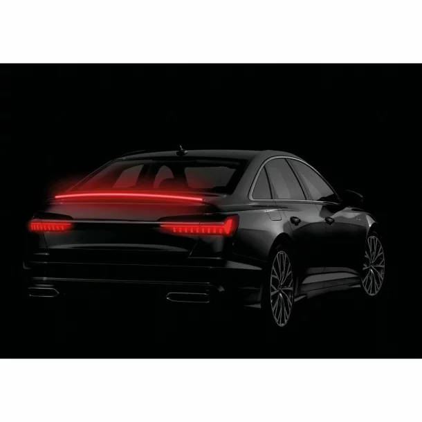 Banda LED adeziva, impermeabila, spoiler spate, Carbon-look, lumina rosie, 120cm, 12V