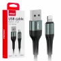Cablu de date si incarcare USB la tip Lightning, 3A, 100cm, FullLINK Amio, Negru