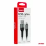Cablu de date si incarcare USB la tip Lightning, 3A, 100cm, FullLINK Amio, Negru