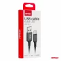 Cablu de date si incarcare USB la tip USB Type-C, 2A, 100cm, FullLINK Amio, Negru