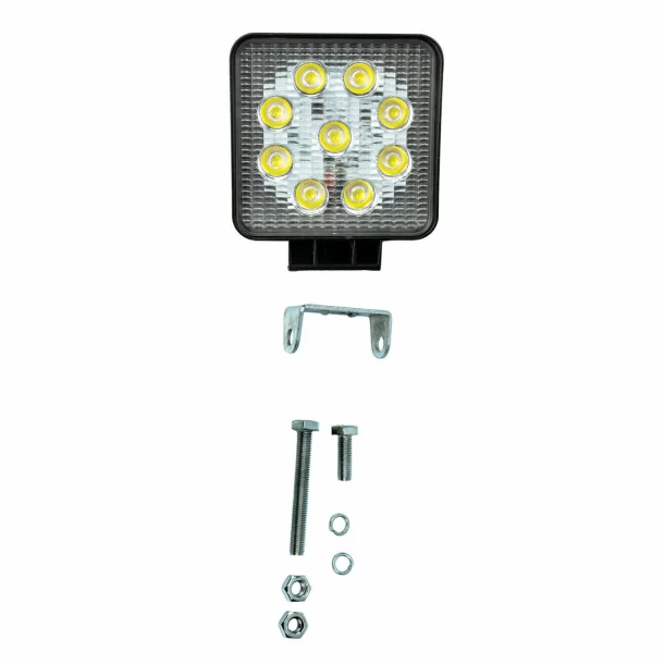 9LED-es projektor fémből szögletes 12/24V