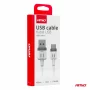 Cablu de date si incarcare USB la tip Type - C, 3A, 100cm, FullLINK Amio, Alb