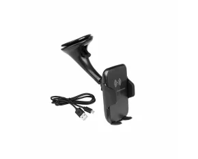 Mobiltelefon tartó tapadókoronggal, forgó fejjel, Wireless Qi induktív töltéssel