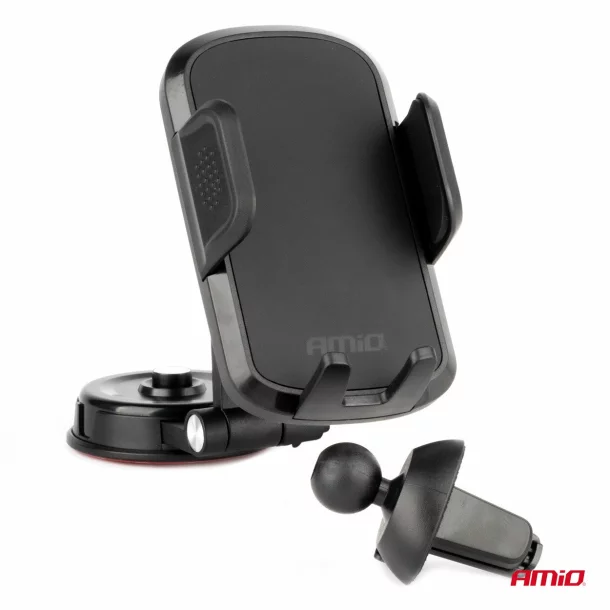Mobile phone holder 360° rotating, 2 in 1, with fixing on the dashboard or the ventilation grill