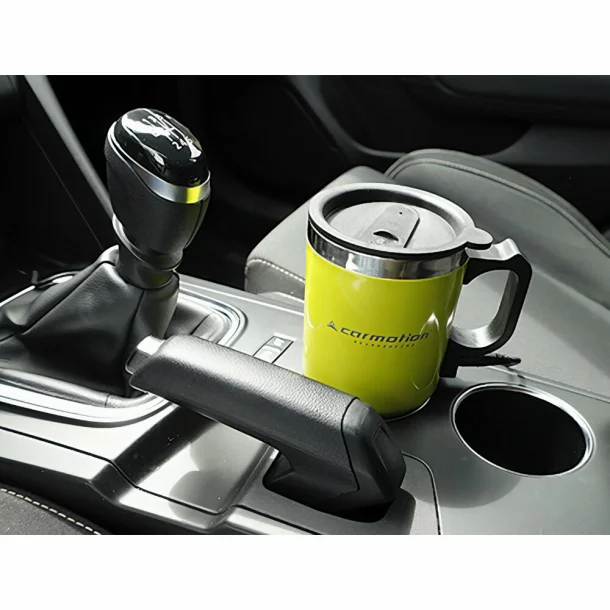 Cana termos cu incalzire Carmotion, 450ml, alimentare la bricheta auto 12V, Verde