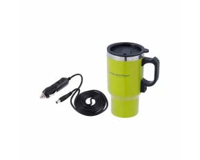Cana termos cu incalzire Carmotion, 450ml, alimentare la bricheta auto 12V, Verde