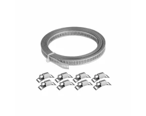 Kit de coliere furtun, rola 3m, latime 8mm, cleme de strangere 8buc