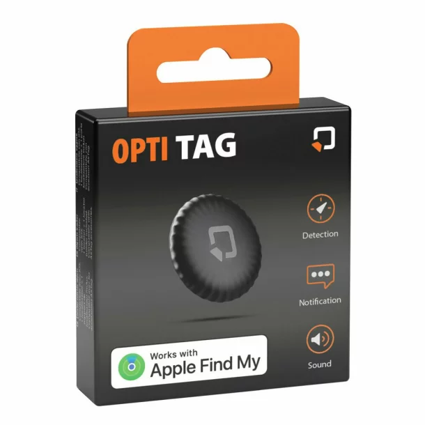 Opti Tag object locator, works with the Find My application from Apple
