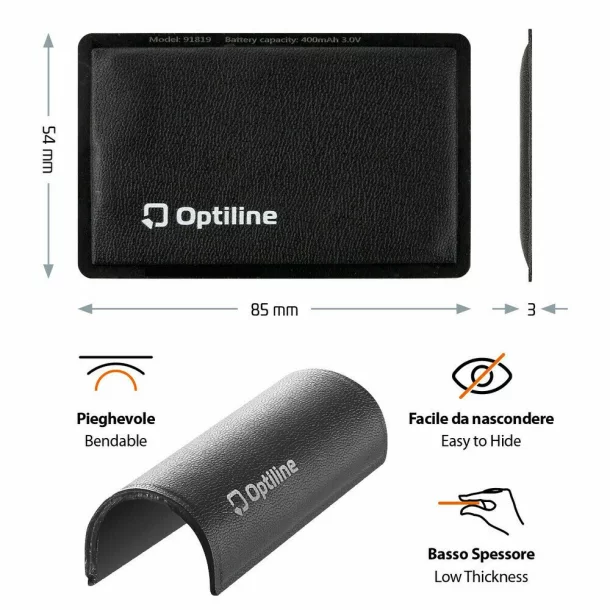 Opti Tracker Flex, Ultra-thin foldable adhesive locator, works with the Find My application from Apple