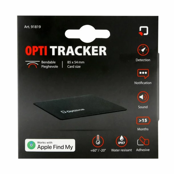 Opti Tracker Flex, Ultra-thin foldable adhesive locator, works with the Find My application from Apple