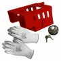 Hitch Lock for trailer set, foldable with padlock and work gloves