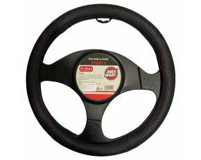 Husa volan Sport - M - Ø 37/39cm - Negru/Rosu