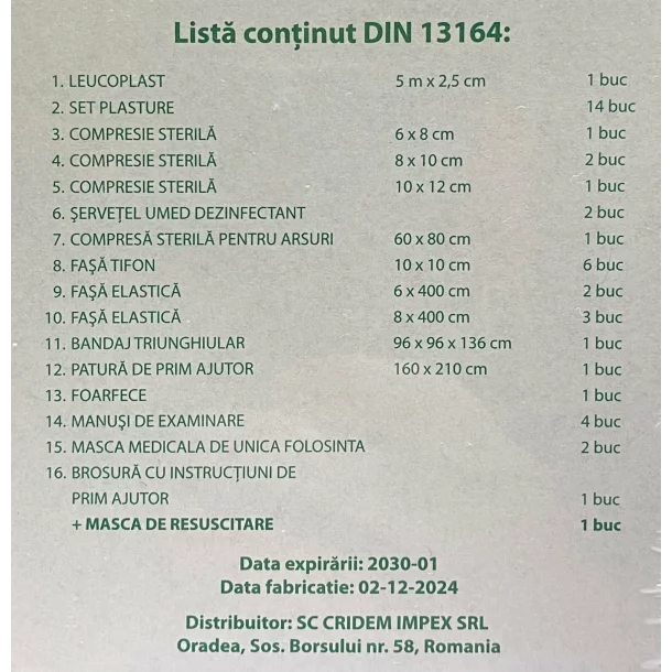 Cridem autós egészségügyi készlet