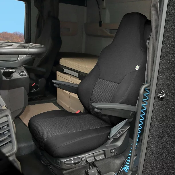 Dedikált kamion üléshuzat MAN TGX II vezetőüléshez (2020-tól&gt;), 1db, Fekete/Szürke