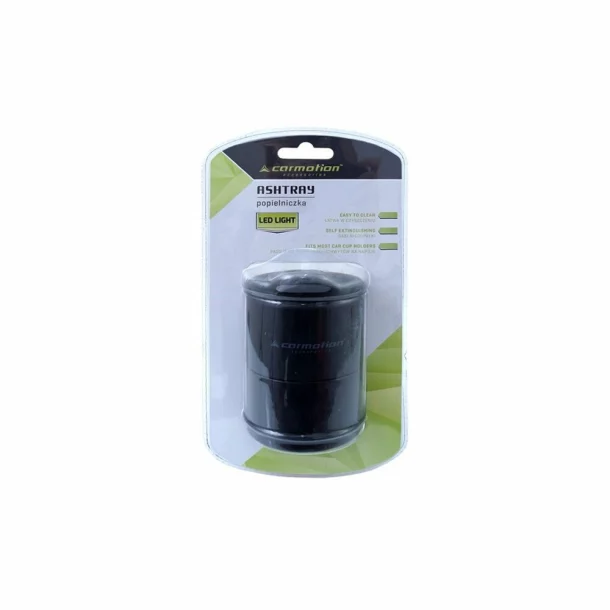 Scrumiera iluminata cu LED, neagra, Carmotion